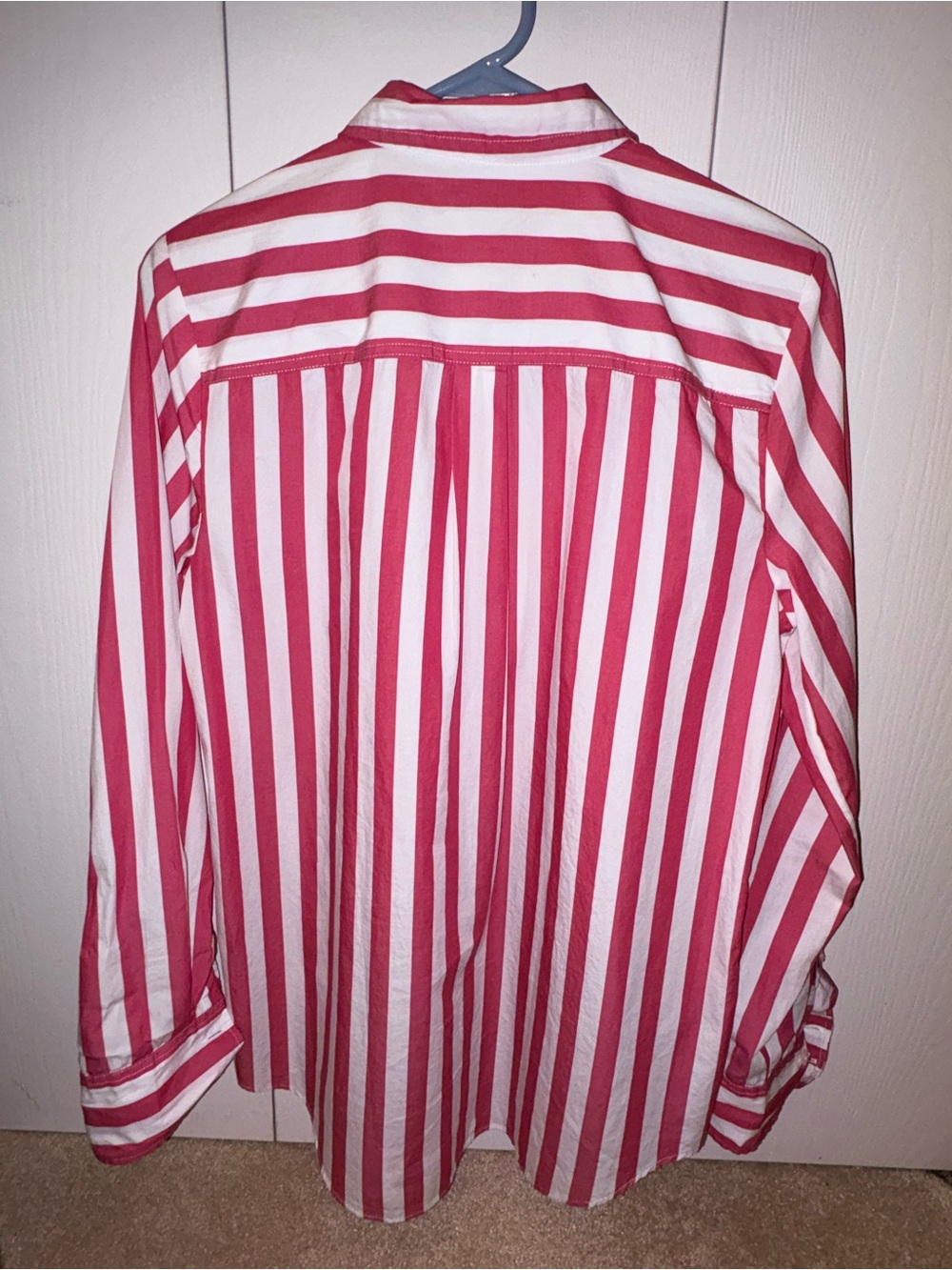 J. Crew Red and White Striped Button-Down Shirt - Picture 2 of 4